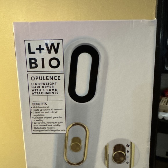 L+W BIO‎ OPULENCE Lightweight Hair Dryer with 3 Comb Attachments - Picture 2 of 5
